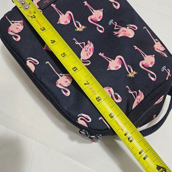 Vera Bradley Flamingo Lunch Tote Bag Insulated Zipper Lunchbox Pink and Navy - Picture 8 of 8